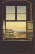 johann christian Claussen Dahl View through a Window to the Chateau of Pillnitz (mk09) china oil painting reproduction